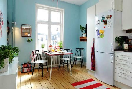 обои без рисунка для стен в кухню