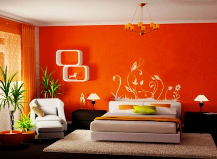 жидкие обои с рисунком в интерьере спальни